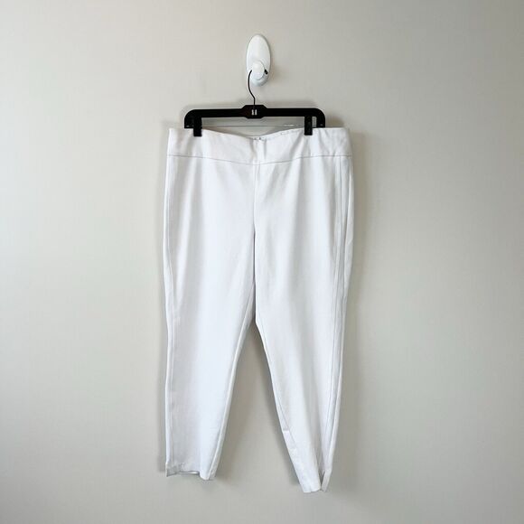 Express Columnist High Waisted Knit Ankle Pants White Women’s Size XL NWT’s - Picture 2 of 15